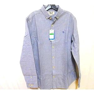 NEW Original Penguin Men Long Sleeve Slim Fit Shirt Extra Large XL New Button